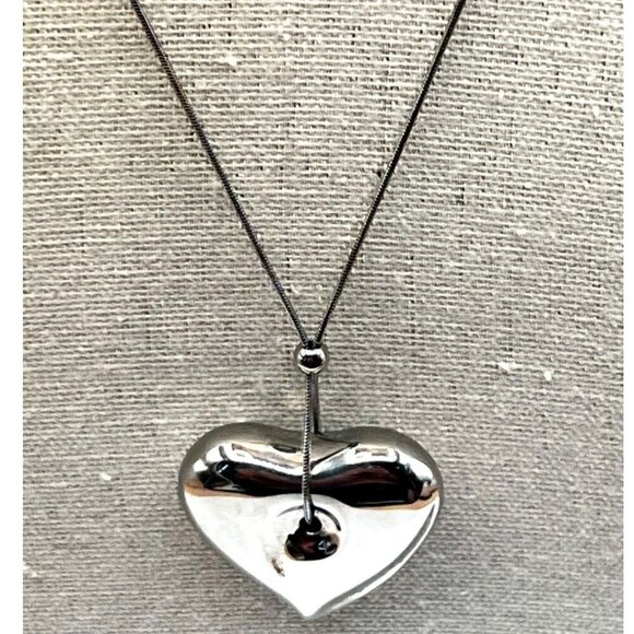 Breil Silver Tone Heart Pendant Necklace A96 - Picture 3 of 9